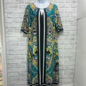 Ashley Stewart Abstract Floral Keyhole Stretch Sheath Dress 18/20